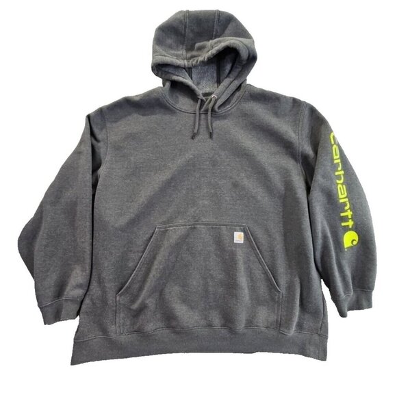 Carhartt Men's Loose Fit Midweight Logo Sleeve Graphic Hoodie BL1 Carbon Large - Picture 1 of 13